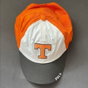 Orange and White Cap with T Logo